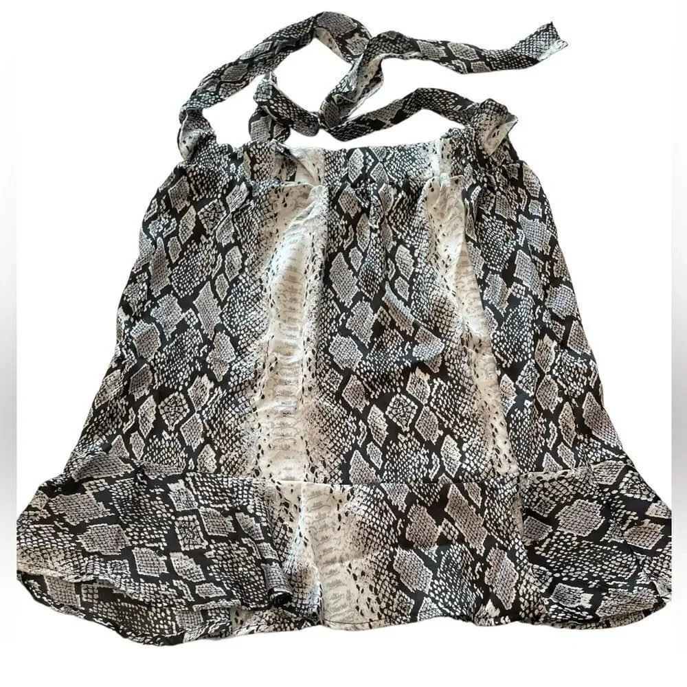 SNAKESKIN DESIGN FLARED SKIRT, XL‎